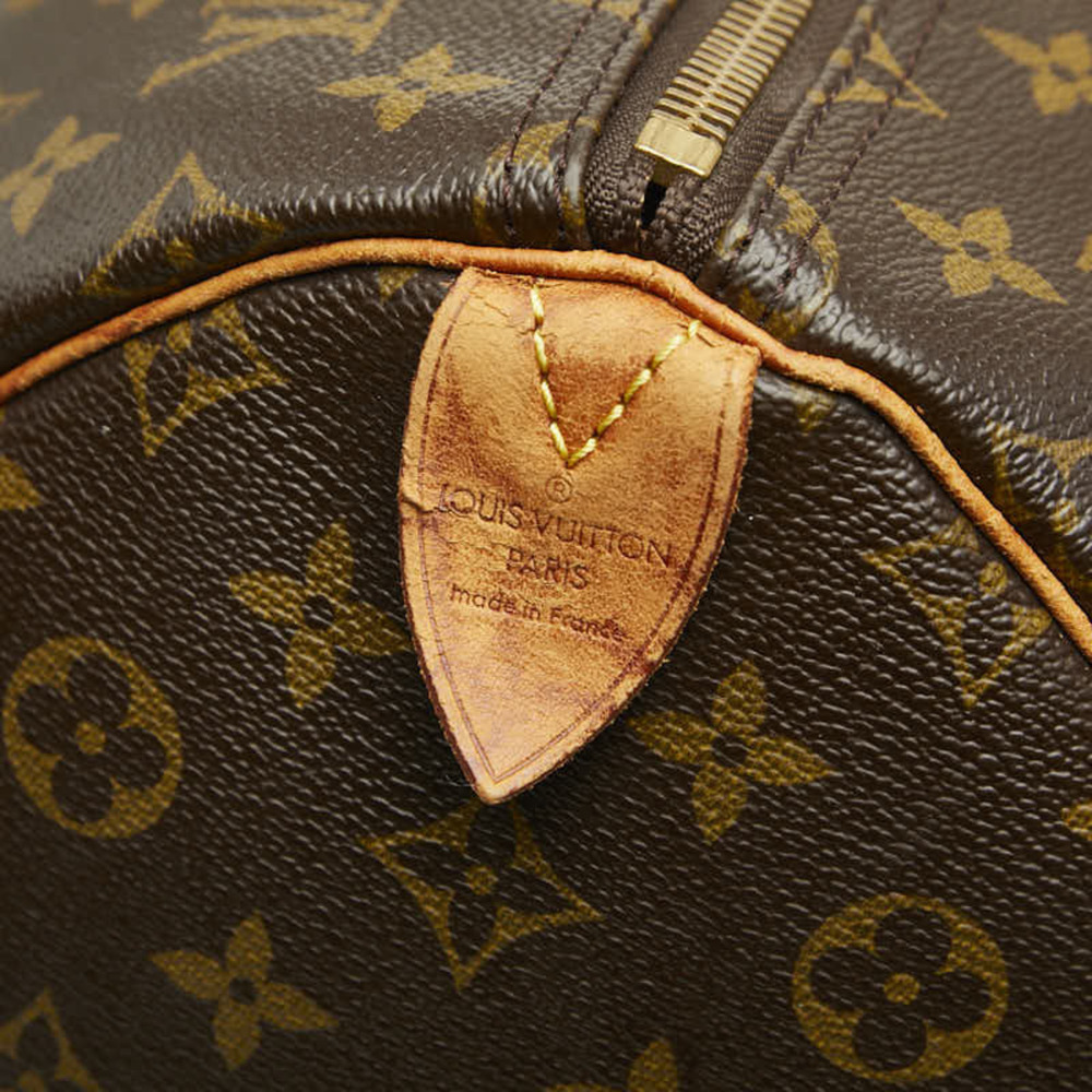 LOUIS VUITTON Brown Monogram Leather Keepall 55 Boston Bag - Picture 13 of 14